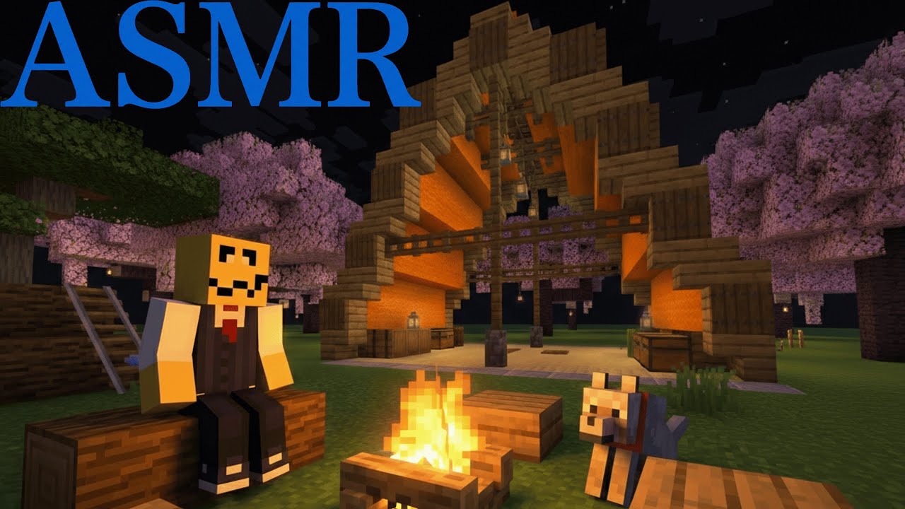 【睡眠導入/チル】ASMR　焚き火の音のマイクラ配信　ASMR Minecraft campfire stream【chill/sleep】