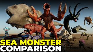 Rederzilla Vs Sea Eater Vs Aircraft Whale | Sea Monster Size Comparison