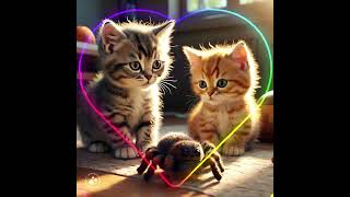 Cute Kittens playing with Cute Spiders #spidersimages #spider