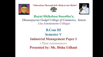 B.Com III Semester V-Industrial Management Paper I