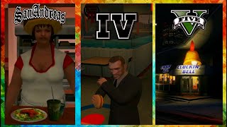 Evolution of RESTAURANTS/FOOD LOGIC in Grand Theft Auto games