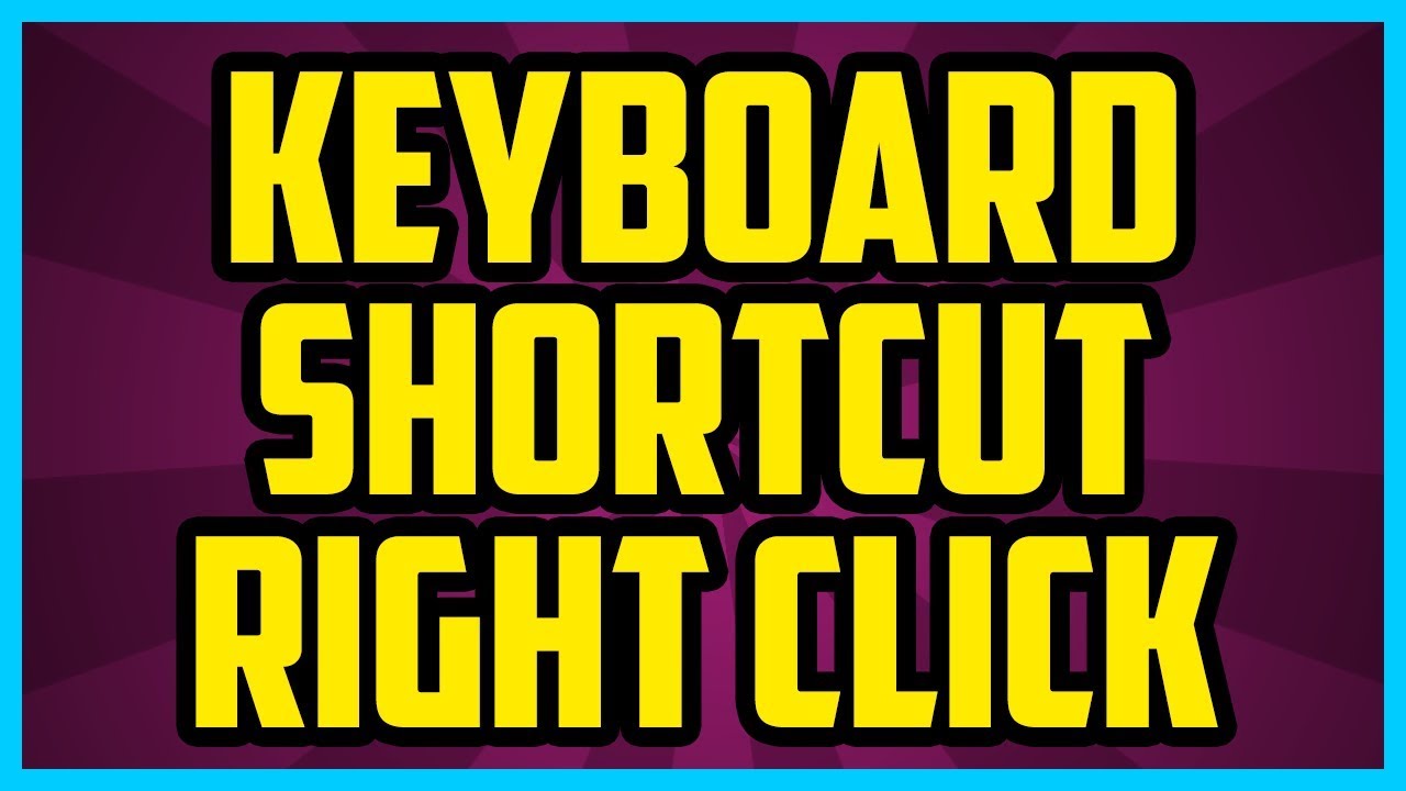 configure keyboard shortcuts right click