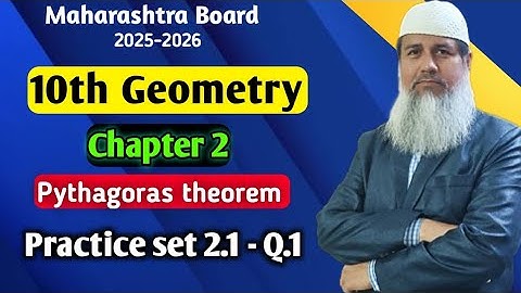 L2 Pythagoras Theorem practice set 2.1 Q.1 | Explanation and solution in hindi | 10th geometry |