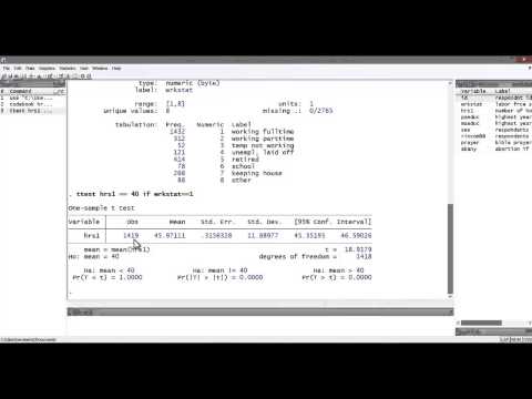 Stata Tutorial: One-Sample T-Test