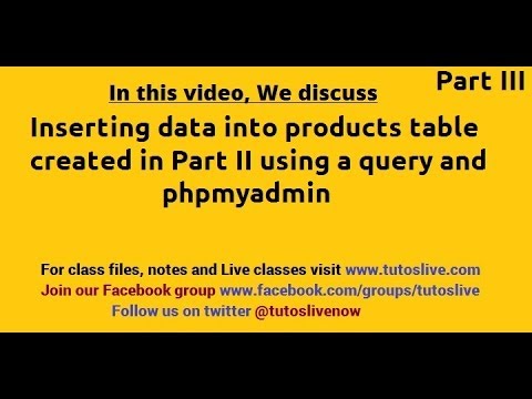 Insert Data into Products Table