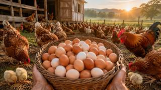 Daily Farm Life: Collecting Fresh Chicken Eggs and Feeding Happy Hens