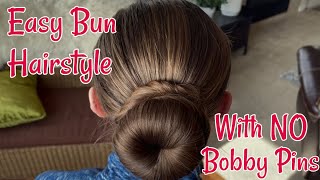 How I Do My Bun With NO Bobby Pins