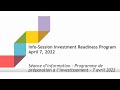Investment Readiness Program: Info-Session