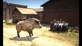 Red Dead Redemption 2 - Legendary boar attack!!