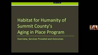 Marissa Little presents Habitat for Humanity Aging in Place Program Summit County