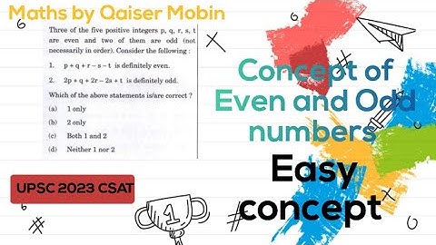 Three of the five positive integers p,q,r,s,t are even • UPSC CSAT PYQ 2023 • Number system #upsc