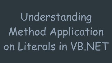 Understanding Method Application on Literals in VB.NET