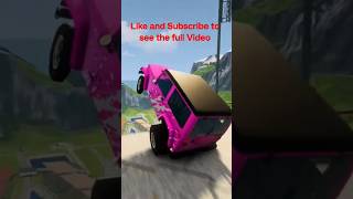 Crash and Burn: Stair Dismount with a Pink Truck! #Beamng #bng #bmg # beamngdrive #shorts #short screenshot 5