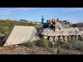 TANK CAMPING IN DESERT! Flame throwers, Hunting Arrowheads, Fossils, Caving - BEST Family Vacation!