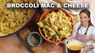 One Pot Broccoli Cheddar Mac \& Cheese - 30 Minute Recipe!