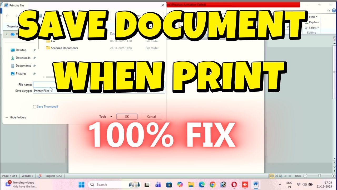 Printer Is Asking to Save Instead of Print? | Print Dete Time Save Ka Option Aata Hai | Fix Easily