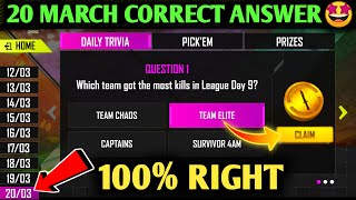 20 MARCH ESPORT ULTIMATE CHALLENGE ANSWER FREE FIRE ?| ESPORT ULTIMATE CHALLENGE NEW EVENT ANSWERS