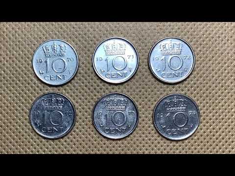 NLD JULIANA KONINGIN 1970,1971,1972,1973,1974. 10 CENT