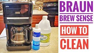 HOW TO CLEAN \/ DESCALE Braun Brewsense Drip Coffee Maker KF7000 BK CLEAN LIGHT ON \& Will not go out