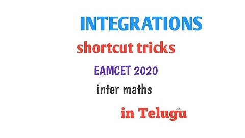 Integration short cut tricks for EAMCET/INtegration short cut tricks for JEE/inter math/ class 11