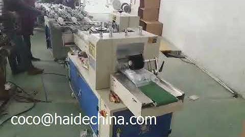 three rows line disposable  plastic paper cups automatic counting  and packing wrapping  machine