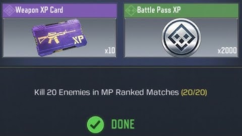 Call Of Duty: Mobile Kill 20 Enemies in MP Ranked Matches Task Complete
