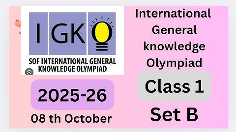 #Favfive | SOF IGKO Class 1 2025-2026 international general knowledge olympiad Set B | #class1 