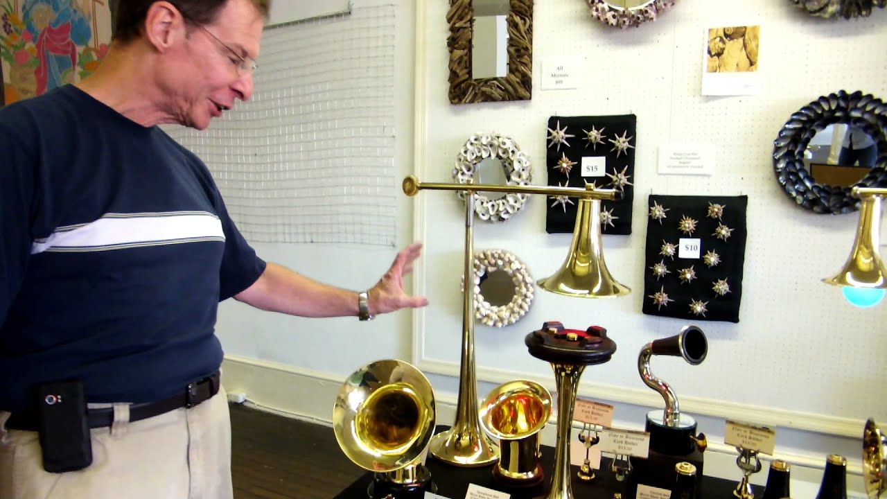 Jim Golden Instruments Jim Gleason & His Music Boxes Created from Musical Instruments - YouTube
