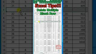 Excel Tips 8 Delete Multiple Row #Shorts