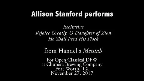 Allison Stanford performs selections from Handel's...
