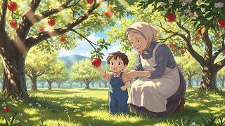 A Beautiful Day in an Apple Farm | Ghibli-Style Cartoon Video
