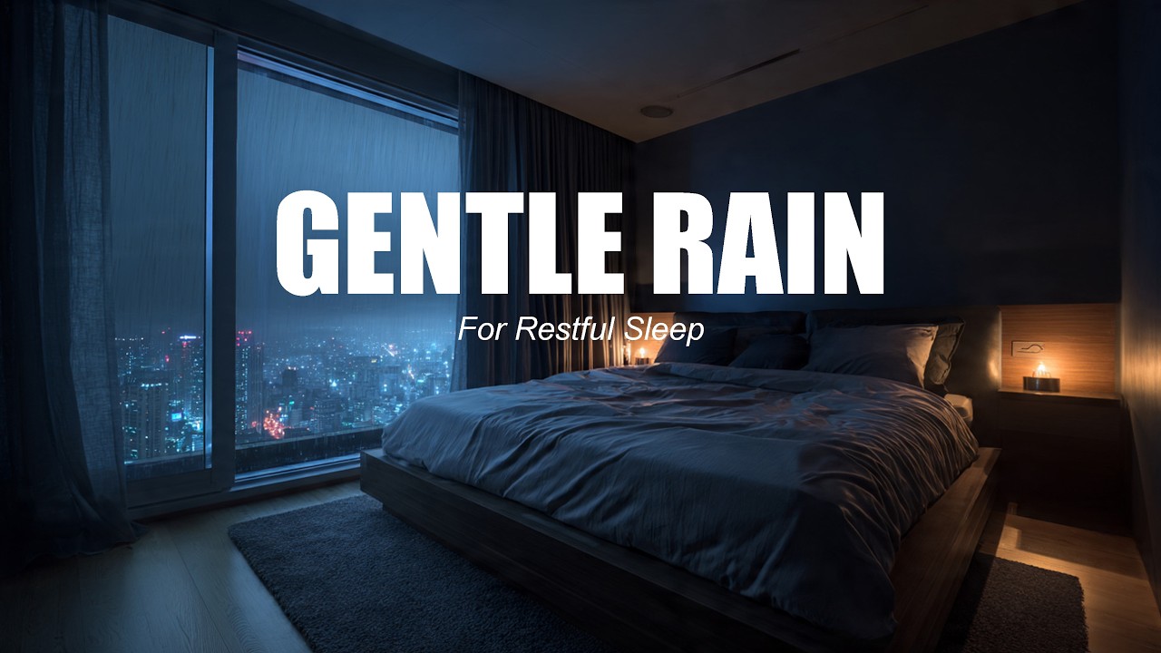 Soft Jazz Piano • Gentle Rain Night • 3 Hours
