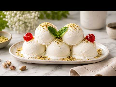 🍦 Vegan Παγωτό Βανίλια 😋 Χωρίς Παγωτομηχανή & με Μόνο 4 Υλικά