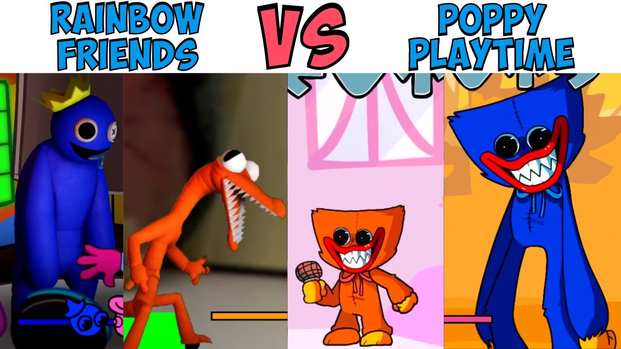 BLUE vs HUGGY WUGGY! (Roblox Rainbow Friends VS Poppy Playtime Song), CARTOON RAP SONG, song, cartoon, rap