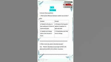 Social Studies questions answers class 4|| Our Climate ch 6