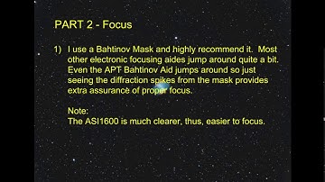 Using APT - Alignment , Focus, & Plate Solving with a DSLR