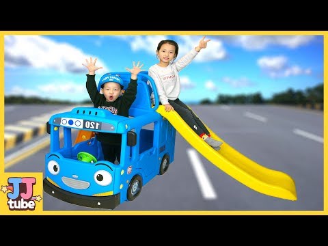 재미있는 꼬마버스 타요 미끄럼틀 장난감 놀이 LittleBus Tayo Real Slide Toy & Play [제이제이 튜브- JJ tube]