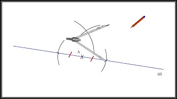 Comment tracer la perpendiculaire à une droite donnée passant par un point au compas.
