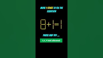 Brain Test - 99% Fail This 1-Stick Equation Puzzle! 🤯 #shorts IQ Test