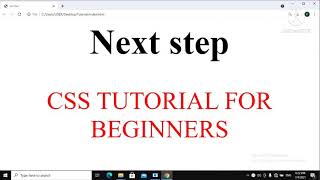 HTML tutorials for beginners -28- The next step