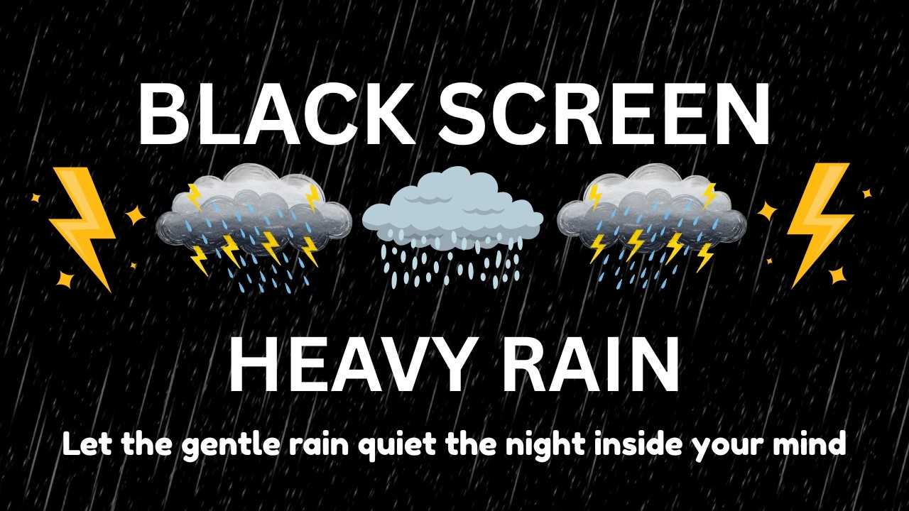 Gentle Storm Sounds of Rain & Thunder | BLACK SCREEN | Instant Deep Sleep Tonight