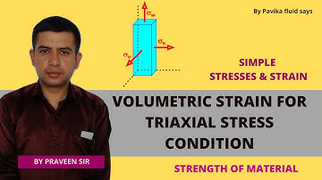 Change in volume for triaxial stress condition