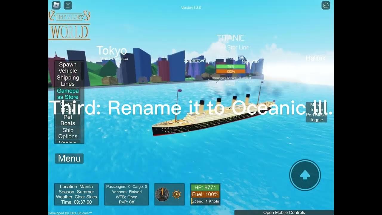 Roblox Tiny Sailors World How to make the RMS Oceanic 3. YouTube