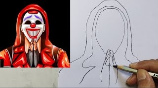 How to Draw Freefire red criminal / Freefire red criminal sketch