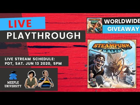 LIVE - Steampunk Rally Board Game - Playthrough + FUSION version Giveaway