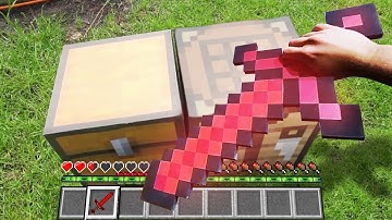 Minecraft in Real Life POV AMAZING SWORD Realistic CRAFTING Texture Pack