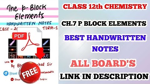 P block elements class 12th chemistry HANDWRITTEN NOTES#best notes