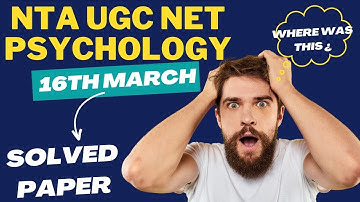 UGC NET PSYCHOLOGY QUESTION PAPER SOLVED IN ENGLISH|NET PSYCHOLOGY PREVIOUS YEAR QUESTION PAPER 2023