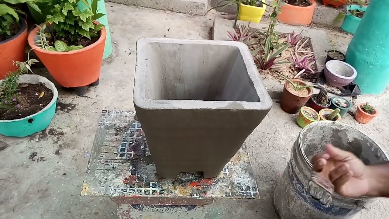Como dar acabamento em vaso de cimento - Passo a passo