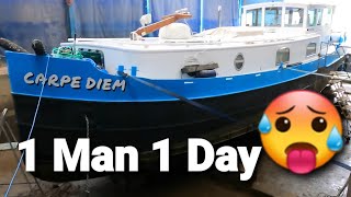 1 Day Seriously? SandBlasting Mini SHIP Dutch Barge, House Narrow Canal Boat Grit Shot Sand Blasting